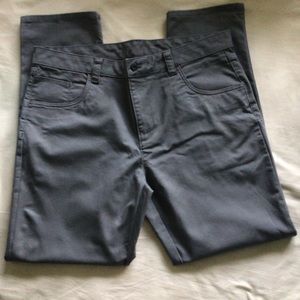 Van Heusen Slim Gray Flex Pants Flat Front Cotton and Polyester Size 36/32